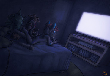 anthro bed dragon_plushie furniture gaming hitachi_magic_wand looking_at_television lying lying_on_bed male night nude on_bed playing_video_game plushie sex_toy solo vibrator wand_vibrator xbox_console young young_male nikosita hitachi microsoft xbox xbox_game_studios dokifur domestic_cat felid feline felis mammal hi_res