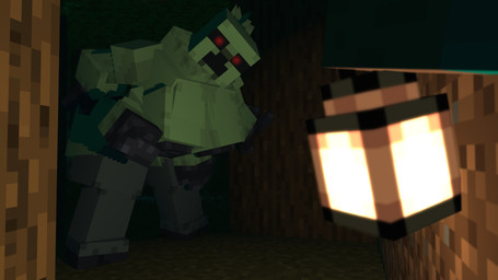 4_arms beckoning big_breasts breasts cloven_hooves dark_nipples forest gesture glowing glowing_eyes hair hooves lamp lantern multi_arm multi_limb neck_tuft nipples plant ponytail size_difference thick_thighs tree tuft wide_hips hown_brash microsoft minecraft mojang xbox_game_studios steve_(minecraft) creeper_(minecraft) vyrkin 16:9 3d_(artwork) digital_media_(artwork) hi_res mine-imator_(artwork) tagme widescreen