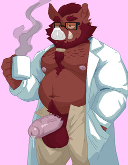 anthro ball_tuft balls beard beverage blinking bodily_fluids body_hair bottomwear chest_hair clothed clothing coat coffee coffee_cup coffee_mug container cup dripping eyewear facial_hair foreskin genital_fluids genitals glasses hairy lab_coat leaking_precum male nipples oblivious open_bottomwear open_clothing open_pants pants partially_clothed penis precum precum_drip precum_on_penis precum_string pubes solo throbbing throbbing_balls throbbing_penis topwear tuft tusks myuger password_(visual_novel) oswin_(password) humanoid mammal suid suine sus_(pig) wild_boar animated digital_media_(artwork) hi_res loop pixel_(artwork) pixel_animation short_playtime