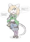 anthro blonde_hair clothed clothing female green_eyes hair knife melee_weapon open_mouth solo text thief weapon mttbsmn rua_the_thief_(mttbsmn) mammal mouse murid murine rodent absurd_res english_text hi_res