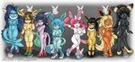 anthro anthrofied big_breasts black_body blue_body blue_eyes blush breasts clothing eyewear female footwear forked_tail fur genitals group hair high_heels looking_at_viewer nipples nude one_eye_closed open_mouth pokemorph pussy shoes simple_background smile tail unusual_anatomy unusual_tail yellow_body yellow_fur sin_teal nintendo pokemon aelia_(sin_cyan06) claramay_(sin_cyan06) dimitri_(sin_cyan06) ivanna_(sin_cyan06) juliet_(sin_cyan06) marina_(sin_cyan06) neelu_(sin_cyan06) rubina_(sin_cyan06) canid canine canis domestic_cat eeveelution espeon felid feline felis flareon fox generation_1_pokemon generation_2_pokemon generation_4_pokemon generation_6_pokemon glaceon jolteon leafeon mammal pokemon_(species) sylveon umbreon vaporeon absurd_res digital_media_(artwork) hi_res