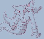 anthro anthro_penetrated blush blush_lines bone bottomwear clothed clothed_sex clothing duo eye_roll female female_on_human from_front_position generation_1_pokemon genitals hand_on_back hi_res holding_object hug human human_on_anthro human_penetrating human_penetrating_anthro interspecies leaning leaning_backward male male/female male_on_anthro mammal marowak mastery_position monochrome motion_lines nintendo on_lap open_mouth pants penetration pokemon pokemon_(species) pokephilia pussy sex shirt simple_background sitting_on_lap spot_color teeth_showing topwear ungulatr vaginal vaginal_penetration