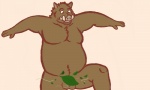 anthro balls convenient_censorship embarrassed fig_leaf genitals leaf male nude overweight overweight_anthro overweight_male slightly_chubby solo worried bearinbriefs domestic_pig mammal suid suina sus_(pig) wild_boar 5:3