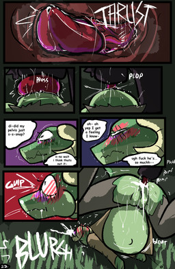 abdominal_bulge anal anal_knotting anal_penetration animal_genitalia animal_penis anthro anthro_on_feral anthro_penetrated balls bestiality big_penis black_body black_fur blush bodily_fluids canine_genitalia canine_penis clothing cum cum_in_ass cum_inflation cum_inside cum_through duo erection female female_on_feral female_penetrated feral feral_penetrating feral_penetrating_anthro forced fur genital_fluids genitals horn huge_penetration humanoid_genitalia humanoid_vulva inflation internal interspecies knot knotted_penis knotting male male/female male_penetrating male_penetrating_female penetration penile penile_penetration penis rape sex size_difference tail tears text tongue torn_clothing vulva brradett lernie_(brradett) canid canine mammal scalie absurd_res comic english_text hi_res