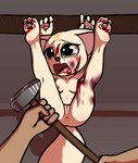 3_toes 4_fingers 5_fingers ambiguous_gender anthro anus blood blood_from_mouth blood_in_mouth blood_on_face blood_on_foot blood_on_hand blood_on_tongue bodily_fluids bone breasts broken_leg bruised crucifixion cruelty crying cut_(wound) cute_fangs duo eye_bags face_wound fangs feet female fingers first_person_view fluffy fluffy_tail foot_wound forced fur furrowed_brow genitals gore_focus hammer hand_wound head_between_legs human_pov humanoid_genitalia humanoid_pussy legs_above_head loli nailed natural_breasts navel nipples nosebleed nude open_mouth pain pawpads perforating_wound pov_hands pussy ryona sad sadism screaming slit_(wound) suffering suspension tail tan_body tan_fur tears teeth toes tongue tools torture wounded young young_anthro young_female e254e aggretsuko sanrio fenneko canid canine fennec_fox fox human mammal true_fox absurd_res digital_media_(artwork) hi_res