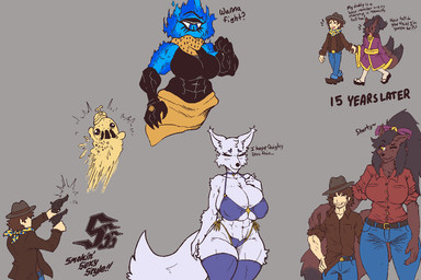 1_eye abs anthro big_breasts bikini breasts claws clothed clothing cowboy_hat dialogue duo eyes_closed female finger_claws fire fur gloves hair hand_holding handwear hat headgear headwear huge_breasts human_on_anthro interspecies larger_female legwear male male/female muscular muscular_anthro muscular_arms muscular_female nipple_outline size_difference solo stockings swimwear tail text thick_thighs two-piece_swimsuit wide_hips young signirsol undertale_(series) undertale_wildfire undertale_yellow anser_(undertale_wildfire) clover_(undertale_yellow) dunebud_(undertale_yellow) kanako_ketsukane canid canine canis cyclops domestic_dog elemental_creature fire_creature fox human mammal will-o'-the-wisp english_text