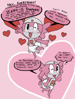 anthro clean_diaper clothed clothing diaper female simple_background smile solo tail tail_motion tailwag text wearing_diaper boxtrot sgt._frog sumomo_(sgt.frog) alien amphibian keronian comic digital_media_(artwork) english_text hi_res
