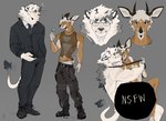 2_horns anthro blue_eyes brown_body brown_fur curved_horn eyewear fur glasses horn male muscular muscular_anthro muscular_male sex standing wearing_glasses white_body white_fur sgguzz deer felid lion mammal pantherine 2024 absurd_res censored hi_res