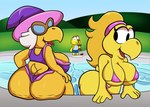 big_butt bikini blood bodily_fluids breasts butt clothing elderly_female female nosebleed pool swimwear triangle_bikini two-piece_swimsuit glacierk someth1ngoranother mario_bros nintendo paper_mario paper_mario:_the_thousand_year_door kammy_koopa koopie_koo koops koopa koopa_troopa scalie absurd_res hi_res