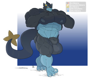 abs animal_genitalia anthro balls biceps big_balls big_muscles big_pecs big_sheath cracked_ground cracks genitals glowing glowing_eyes huge_balls huge_muscles hyper hyper_balls hyper_genitalia looking_at_pecs male muscular muscular_anthro muscular_arms muscular_legs muscular_male muscular_thighs navel nipples paws pecs sheath smug solo tail thick_arms thick_neck thick_tail touching_pecs walking conditional_dnp dischimera nintendo pokemon generation_4_pokemon luxray pokemon_(species)
