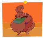 ambiguous_gender anthro barely_visible_breasts beach beachwear big_breasts big_butt bikini bottom_heavy breasts butt clothing featureless_crotch female huge_butt looking_at_viewer looking_back overweight overweight_ambiguous overweight_anthro pupils purple_pupils rear_view seaside slightly_chubby solo sun sunset swimwear tail tailbutt thick_thighs two-piece_swimsuit wide_crotch wide_hips smokey_blokey nintendo pokemon generation_6_pokemon goodra pokemon_(species) shiny_pokemon hi_res