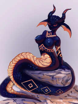 anthro apode big_breasts breasts bubble detailed_background female legless nipples non-mammal_breasts non-mammal_nipples sea serpentine solo water flerie animal_humanoid draconcopode humanoid naga scalie 3:4