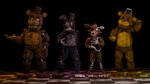 anthro group male male/male showcase zaneanimations five_nights_at_freddy's five_nights_at_freddy's_2 scottgames golden_freddy_(fnaf) withered_bonnie_(fnaf) withered_foxy_(fnaf) withered_freddy_(fnaf) bear canid canine fox lagomorph leporid mammal rabbit 16:9 3d_(artwork) digital_media_(artwork) hi_res widescreen