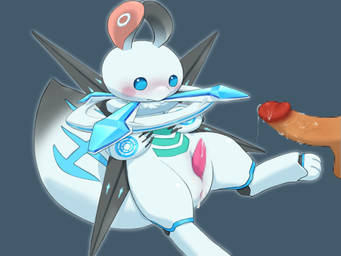 anthro anthro_focus anus beady_eyes big_tail biped blue_eyes blush blush_stickers bodily_fluids digitigrade disembodied_penis duo erection foreskin genital_fluids genitals glans grey_background humanoid_genitalia humanoid_penis interspecies kemono leaking_precum looking_at_genitalia looking_at_penis male male/male markings neck_accessory outline penis pink_penis precum presenting presenting_penis retracted_foreskin segmented_legs simple_background solo_focus tail tapering_penis vein veiny_penis white_body white_outline young young_male beageiso yu-gi-oh! super_quantal_fairy_alphan duel_monster robot_anthro 4:3 digital_drawing_(artwork) digital_media_(artwork) hi_res