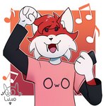 anthro clothed clothing eyes_closed fangs male music sabertooth_(anatomy) simple_background solo teeth vibing leleo onespicycat felid mammal prehistoric_species saber-toothed_tiger 1:1 absurd_res digital_media_(artwork) hi_res icon