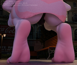 barefoot bench big_butt bulge bulge_from_behind butt clothed clothing crossdressing crouching detailed_background feet female foot_focus fur humanoid_feet male night outside park park_bench pink_body pink_clothing plant plantigrade public rear_view soles solo street_lamp text thick_thighs toes underwear white_body brinsar fishfunk_(modeler) hazbin_hotel hellaverse angel_dust arachnid arthropod demon humanoid spider 3d_(artwork) detailed digital_media_(artwork) url