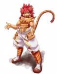 anthro armor claws green_eyes hair male red_hair shadow simple_background solo tail white_background biri riot41 cyberconnect2 little_tail_bronx solatorobo calua_napage felid feline felineko leopardus mammal ocelot 2010