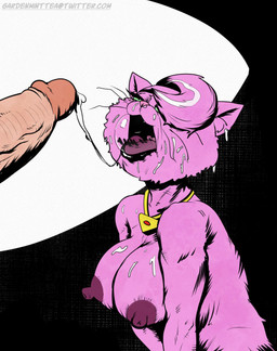 after_fellatio after_oral after_sex anthro areola big_areola big_breasts big_nipples black_eyebrows black_lips bodily_fluids breasts bubble cum cum_bubble cum_drip cum_on_breasts cum_on_face cum_string dark_areola dark_nipples dripping duo eyebrows eyelashes female fur fur_tuft genital_fluids genitals glistening glistening_lips green_sclera highlights_(coloring) huge_areola huge_nipples inner_ear_fluff jewelry light_body light_skin lips looking_pleasured male male/female mature_anthro mature_female mostly_offscreen_character necklace nipples open_mouth pendant penis pink_body pink_fur pink_nose pointy_ears prick_ears pseudo_hair solo_focus text thick_bottom_lip thick_eyelashes tongue tuft vein veiny_penis whiskers white_highlights gardenminttea bojack_horseman netflix princess_carolyn domestic_cat felid feline felis mammal 2022 digital_media_(artwork) hi_res url