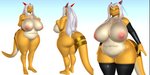 accessory anthro belly big_breasts big_butt blush bow_ribbon breasts butt clothing countershading curvy_figure female furgonomics genitals hair horn horn_accessory horn_bow horn_ribbon huge_breasts jewelry legwear looking_at_viewer mature_anthro mature_female multicolored_body nipples non-mammal_breasts nude overweight overweight_anthro overweight_female pussy red_horn ribbons ring simple_background solo standing tail tail_accessory tail_jewelry tail_ring thick_thighs thigh_highs two_tone_body voluptuous white_hair wide_hips yellow_body yellow_eyes delbi3d mythology aisyah_zaskia_harnny dragon mythological_creature mythological_scalie scalie 3d_(artwork) absurd_res digital_media_(artwork) hi_res