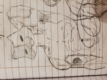 anthro male solo tattoo epic_games fortnite felid feline mammal absurd_res hi_res sketch traditional_media_(artwork)