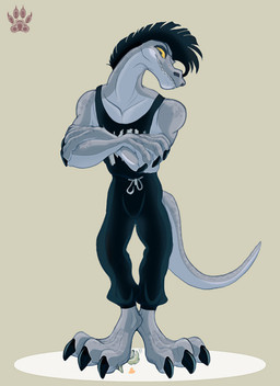 anthro crush dominant feet humiliation macro male micro muscular stomping trampling shiraclawr simul dinosaur prehistoric_species reptile saurischian scalie theropod absurd_res hi_res