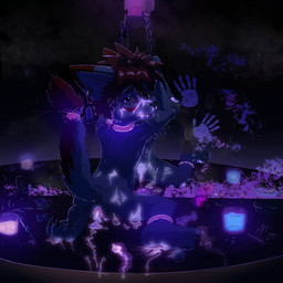 3_toes anthro anus balls biped bodily_fluids butt buttplug cigarette claws condom cuff_(restraint) cum cum_in_ass cum_inside drugs ear_piercing ear_tag feet filled_condom flaccid forced fur genital_fluids genitals glowstick grey_body grey_fur hair handcuffs lube male metal_cuffs micropenis navel nude paws penis piercing plug_(sex_toy) rape razor red_eyes red_hair restraints sex sex_toy sexual_barrier_device shackles sitting small_penis solo spread_legs spreading syringe tears toes tools young young_anthro young_male dakkawoof cyberblade_(character) canid canine canis mammal wolf 1:1 2018 hi_res