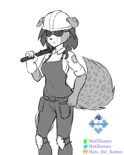 anthro braces_(clothing) clothing cosplay costume engineer_cap eyewear female goggles solo tools wrench matz_the_kames team_fortress_2 valve valve_corporation engineer_(team_fortress_2) sonia_(matz_the_kames) canid canine canis domestic_dog mammal hi_res sketch