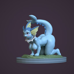 all_fours anthro anthrofied breasts female female_anthro hanging_breasts nipples nude open_mouth pokemorph raised_tail solo tail naiady nintendo pokemon eeveelution generation_1_pokemon pokemon_(species) vaporeon 1:1 3d_(artwork) absurd_res digital_media_(artwork) hi_res