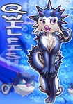 abstract_background anthro blue_body bubble female fin lips nude purple_eyes solo spines text hoedeer nintendo pokemon pokemon_legends_arceus fish generation_8_pokemon hisuian_form hisuian_qwilfish marine pokemon_(species) pufferfish regional_form_(pokemon) tetraodontiform english_text