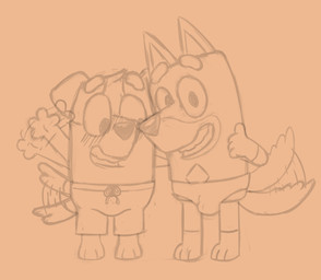 anthro blush bulge clothing drawstring duo gesture gloves_(marking) hand_gesture leg_markings looking_down male markings socks_(marking) speedo swimming_trunks swimwear tail tail_motion tailwag thumbs_up waving young young_anthro young_male comjuke bluey_(series) jack_russell_(bluey) rusty_(bluey) australian_kelpie canid canine canis domestic_dog herding_dog hunting_dog jack_russell_terrier mammal pastoral_dog sheepdog terrier sketch