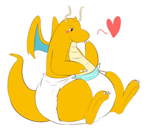 ambiguous_gender antennae_(anatomy) anthro arms_bent back_wings belly bent_legs blush blush_lines claws clean_diaper clothed clothing diaper diaper_only hand_on_face heart_symbol horn one_eye_obstructed orange_body orange_tail side_view simple_background sitting small_horn solo tail topless wearing_diaper white_background white_diaper wings yellow_antennae yellow_belly fang29 nintendo pokemon dragonite generation_1_pokemon pokemon_(species) 2017 full-length_portrait portrait