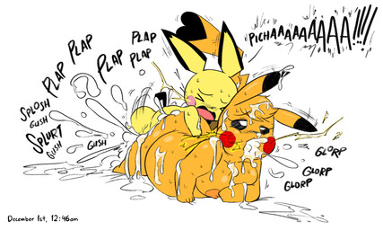 age_difference anal anal_penetration anthro anthrofied balls belly big_balls big_belly big_breasts blush bodily_fluids bouncing_balls breasts cleft_tail clothing cosplay_pikachu_(costume) cum cum_inflation cum_inside cum_on_breasts cum_on_face cum_through dipstick_ears dipstick_tail duo ear_markings ejaculation electricity excessive_cum excessive_genital_fluids eyes_closed female female_penetrated from_behind_position genital_fluids genitals huge_balls inflation larger_female larger_penetrated looking_forward looking_pleasured male male/female male_penetrating male_penetrating_female markings moan multicolored_ears multicolored_tail nipples nude older_anthro older_female older_penetrated orgasm orgasm_face penetration penile penile_penetration plap pokemon_speak pokemorph resting_on_belly rosy_cheeks semi-anthro sex shota simple_background size_difference smaller_male sound_effects sweat tail tail_markings text white_background young young_anthro young_male young_penetrating younger_anthro younger_male joaoppereiraus nintendo no_nut_november pokemon cosplay_pikachu_(character) fan_character kanna_(joaoppereiraus) leroy_(joaoppereiraus) pikachu_libre generation_1_pokemon generation_2_pokemon mammal pichu pikachu pokemon_(species) rodent 2019 5:3 digital_media_(artwork) hi_res meme adult_(lore)
