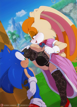anthro big_breasts big_ears biped black_bra black_clothing black_legwear black_lingerie black_panties black_stockings black_underwear blush bra breasts clothed clothing clothing_lift detailed_background dress dress_lift duo eyelashes female floppy_ears footwear garter_straps gloves handwear high_heels legwear lingerie long_ears lop_ears male open_mouth outside panties pupils purple_clothing purple_dress red_clothing red_footwear red_high_heels red_shoes shoes stockings thick_thighs thigh_highs underwear white_clothing white_gloves white_handwear bigdon1992 sega sonic_the_hedgehog_(series) sonic_the_hedgehog vanilla_the_rabbit eulipotyphlan hedgehog lagomorph leporid mammal rabbit hi_res
