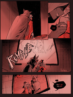 3_eyes ambiguous_anthro ambiguous_gender anthro dialogue duo eye_contact looking_at_another multi_eye red_eyes sharp_teeth speech_bubble teeth text aveloka cult_of_the_lamb massive_monster_(studio) lamb_(cult_of_the_lamb) narinder bovid caprine domestic_cat felid feline felis mammal sheep 2025 comic digital_drawing_(artwork) digital_media_(artwork) english_text hi_res
