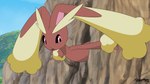 black_sclera brown_body brown_fur cloud female fur generation_4_pokemon hi_res lagomorph lopunny mammal nintendo open_mouth pink_eyes pokemon pokemon_(species) potateymatey rock stuck tagme through_wall yellow_body yellow_fur