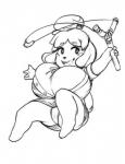 action_pose anthro big_breasts bottomwear breasts clothed clothing female floppy_ears happy huge_breasts panties pose ranged_weapon skimpy skirt slingshot smile solo underwear weapon pwcsponson animal_crossing nintendo isabelle_(animal_crossing) canid canine canis domestic_dog mammal shih_tzu toy_dog line_art monochrome