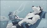 anthro beverage biped candy chocolate dessert food hot_chocolate male sitting smile snow solo slate windfall_(book) max_saber canid canine canis domestic_dog husky mammal nordic_sled_dog spitz 2018 digital_media_(artwork)