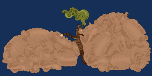 2_horns anthro balls balls_on_ground belly belly_on_ground big_balls big_belly bone brown_body brown_fur burp_cloud burping cervix cock_vore death digestion fatal fatal_vore fur genitals horn huge_balls huge_belly hyper hyper_balls hyper_belly hyper_genitalia male markings mass_vore multiple_prey oral_vore penile penis pupils red_eyes ribs skull solo striped_body striped_fur striped_markings striped_tail stripes tail tail_markings tail_tuft tuft vore yellow_pupils sipurim edward_welfrolfo cougar felid feline mammal alpha_channel hi_res