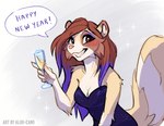 anthro champagne_glass container cup drinking_glass female glass glass_container glass_cup hair long_hair looking_at_viewer smile solo alibi-cami alibi_(alibi-cami) mammal procyonid raccoon 2025 hi_res