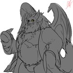 anthro bathrobe beard biceps bone bottomwear bulge chest_fur clothing duo extreme_size_difference facial_hair fur horn male micro musclegut muscular muscular_anthro muscular_male pants pecs robe simple_background size_difference skull smile tail teeth white_background wings grilder123 disney mythology the_owl_house grilder_(character) papa_titan_(the_owl_house) dragon mythological_creature mythological_scalie scalie titan_(the_owl_house) 1:1 2023 absurd_res digital_media_(artwork) hi_res sketch