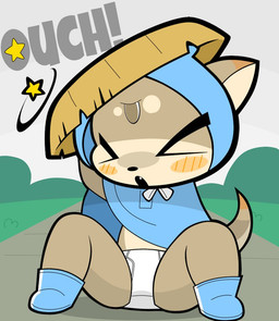 ambiguous_gender anthro blue_boots blue_cloak blue_clothing blue_footwear boots briefs cloak clothed clothing coat footwear monotone_briefs monotone_clothing monotone_underwear multi_eye pantsless pantsless_anthro raincoat shoes solo spread_legs spreading tighty_whities topwear underwear white_briefs white_clothing white_underwear okojogairu mammal mustelid otter digital_media_(artwork)