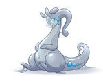 alternate_color ambiguous_gender blue_eyes feral glistening glistening_body grey_body pear-shaped_figure semi-anthro simple_background sitting slime smile solo tail white_background wide_hipped_feral wide_hips colarix nintendo pokemon colarix_(fursona) generation_6_pokemon goodra pokemon_(species) hi_res