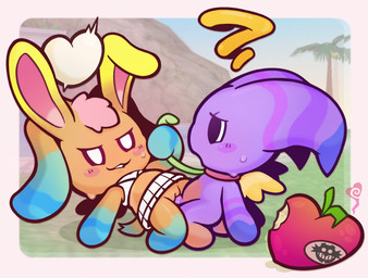 all_fours anthro belly bite biting_lip blush blush_stickers bodily_fluids bottomless breath chao_garden cheerleader_outfit chibi clothed clothing collar dominant dominant_female drugged duo female food forced fruit genital_fluids genitals heart_symbol kneeling leash leash_pull leashed_collar male male/female multicolored_body narrowed_eyes no_underwear orange_body owo panting penetration penile penile_penetration plant purple_body questionable_consent rabbit_ears riding_on_back sex smile submissive submissive_male substance_intoxication sweat tail tuft vaginal vaginal_fluids vaginal_penetration vulva wings arnkleblarn sega sonic_the_hedgehog_(series) crepe_(chao) fan_character chao_(sonic) hero_chao alternate_version_at_source hi_res