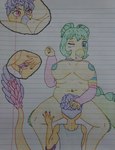 anthro areola big_breasts blue_eyes blush bodily_fluids breasts clitoris cunnilingus cutaway duo feathers female genital_fluids genitals green_hair hair male male/female nipples nude nude_female oral orange_body pink_eyes purple_hair pussy sex slightly_chubby slightly_chubby_female thick_thighs vaginal vaginal_fluids yellow_body dizbrony goodbye_volcano_high sage_(gvh) stella_(gvh) dinosaur dromaeosaurid microraptor ornithischian prehistoric_species reptile scalie stegosaurian stegosaurus theropod thyreophoran hi_res traditional_media_(artwork) trans_(lore) trans_man_(lore)