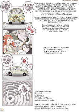 2_horns anthro armwear big_breasts black_text blue_eyes blush blush_lines braided_hair breasts cape car cleavage cleavage_cutout closed_frown clothed clothed_anthro clothed_female clothed_humanoid clothing crossed_legs crown cutout dialogue dress driving duo elbow_gloves empty_eyes facial_piercing female female_humanoid frown fur gloves green_cape green_clothing green_dress green_gloves green_handwear grey_hair grey_nipples hair handwear headgear holding_map horn humanoid_pointy_ears inside_car inside_vehicle larger_anthro larger_male legwear long_hair male male_anthro map maze mouth_closed multicolored_clothing multicolored_dress nipples nose_piercing nose_ring orange_hair page_number pecs piercing pointy_ears pupils red_text ring_piercing septum_piercing septum_ring sitting size_difference smaller_female smaller_humanoid snout speech_bubble talking_to_another text thigh_highs tiara toga two_tone_clothing two_tone_dress vehicle veiny_arms white_body white_clothing white_dress white_eyes white_fur white_horn white_legwear white_thigh_highs white_toga heavywoodenbox norasuko european_mythology greek_mythology mythology prince_naf queen_gwynwevere bovid bovine cattle elf humanoid mammal minotaur 2026 artist_collaboration comic english_text hi_res url