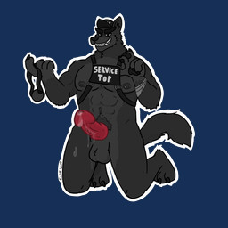 abs animal_genitalia animal_penis anthro ball_gag balls belly_hair belly_tuft biceps big_muscles big_penis biped black_body black_fur bodily_fluids body_hair broad_shoulders canine_genitalia canine_penis chest_hair chest_tuft clothing dirty_talk dripping erection flirting flirting_with_viewer floor fur gag genital_fluids genitals grey_nipples grin happy_trail harness harness_only hat headgear headwear humanoid_genitalia humanoid_penis kneeling leaking_precum looking_at_viewer male male_anthro muscular muscular_anthro muscular_male nipple_piercing nipples nude nude_anthro nude_male on_ground pecs penis piercing pink_penis precum precum_drip precum_on_ground precum_string pubes raised_arm red_penis service_top service_top_harness simple_background smile smug solo sticker straps teasing teasing_viewer teeth telegram_sticker text text_on_clothing transparent_background tuft kodiff_wolff canid canine canis mammal wolf 1:1 alpha_channel hi_res