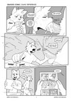 anthro balls bodily_fluids bottomwear boxers_(clothing) canid canine canis catsudon clothed clothing comic comic_panel cum cum_in_mouth cum_inside cumshot dialogue domestic_cat domestic_dog drawing droste_effect duo ejaculation english_text erection felid feline felis fellatio foreskin fur furniture genital_fluids genitals grey_background greyscale hand_on_penis hi_res male male/male mammal mise_en_abyme monochrome oral oral_penetration paper pencil_(object) penetration penile penile_penetration penis penis_in_mouth recursion sex simple_background speech_bubble table tail text tongue tongue_out topless topwear underwear url