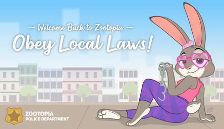 anthro barefoot bottomwear breasts butt clothed clothed_female clothing cuff_(restraint) eyewear feet female glasses handcuffs heart-shaped_sunglasses heart_glasses metal_cuffs pants pink_nose police propaganda restraints scut_tail shirt short_tail solo suggestive_pose tail tank_top topwear yoga_pants dm29 disney zootopia judy_hopps european_rabbit lagomorph leporid mammal oryctolagus rabbit 2025