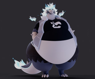 anthro belly black_body black_skin bone bone_mask breasts clothing double_chin folds hair horn love_handles male mask modelling moobs morbidly_obese morbidly_obese_anthro morbidly_obese_male navel neck_rolls obese obese_anthro obese_male overweight overweight_anthro overweight_male skull skull_mask solo standing tail thick_tail thick_thighs tight_clothing white_belly white_body white_skin wings camuushamuu myaggic mythology camuu dragon mythological_creature mythological_scalie scalie skulldragon 3d_(artwork) digital_media_(artwork) hi_res