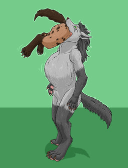 ambiguous_feral ambiguous_gender ambiguous_prey animal_genitalia anthro anthro_pred balls belly big_belly brown_body brown_fur claws duo feral feral_prey fully_sheathed fur genitals green_background green_eyes grey_body grey_fur hair head_first male male_anthro male_pred markings oral_vore partially_inside sheath simple_background snout soft_vore spots spotted_body spotted_fur tail vore whiskers strega nintendo pokemon daniel_(damnedfox) generation_3_pokemon hyena mammal mightyena pokemon_(species) hi_res